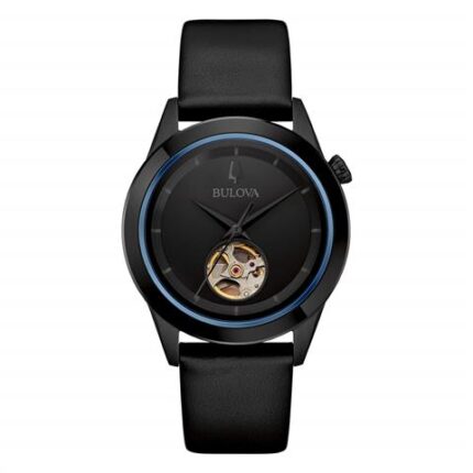 54947 8018225041298 98A323 bu cassa acciaio trattamento pvd nero cinturino in pelle automatico