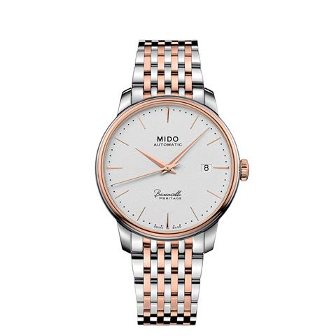 rbs55674f.jpg 55674 7612330141228 M027.407.22.011.00 bu mido bracciale bicolore baroncelli fondo bianco automatico
