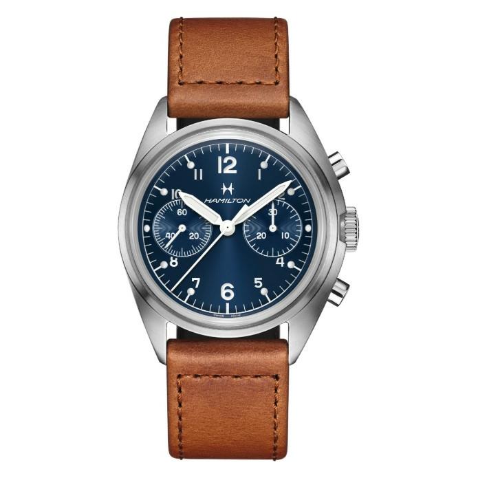 rbs56103f.jpg 56103 7630458805471 H76409540 bu cronografo meccanico cinturino in pelle fondo blu