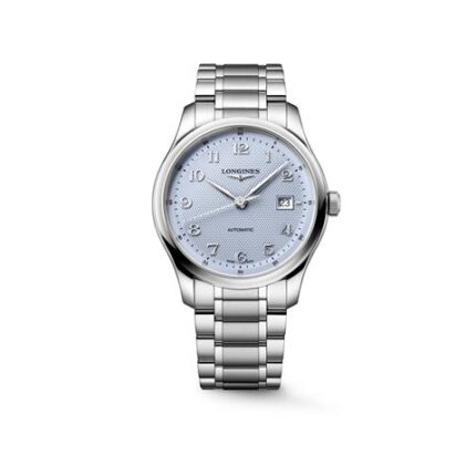 56945 7612356235734 L2.950.4.99.6 bu longines master collection automatico fondo celeste bracciale acciaio
