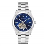 56960 8018225044671 96A350 bu bulova bracciale acciaio movimento automatico fondo blu