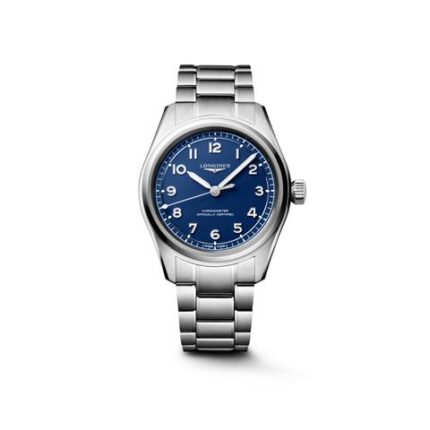 57033 7612356234942 L3.809.4.93.6 bu longines pilot automatico bracciale acciaio fondo blu
