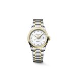 57065 7612356235543 L2.449.5.87.7 bd longines automatico fondo madreperla con diamanti lunetta e corona in oro 18 kt